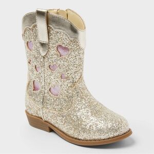 Toddler Dallas Glitter Western Cowgirl Boots Cat & Jack Gold, 5T